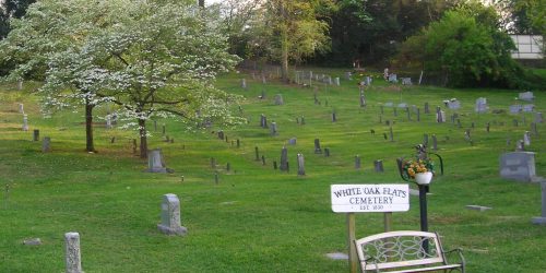This daytime view of the White Oak Flats cemetery in Gatlinburg shows not one of the many ghosts and ghouls or tour will tell you about