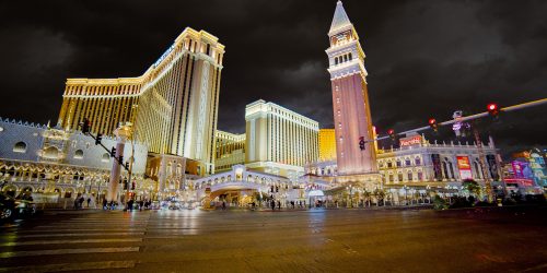 The artfully illuminated Venetian resort shines at night, the ghosts within come out to play nonetheless
